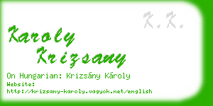 karoly krizsany business card